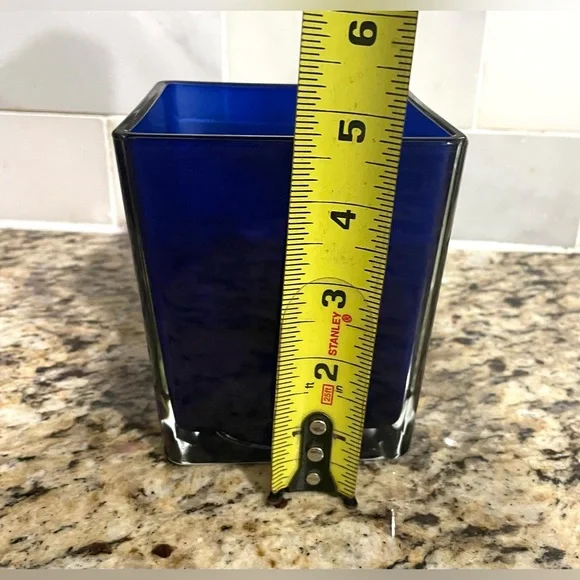 Deep Blue Glass Vase - Picture 4 of 4